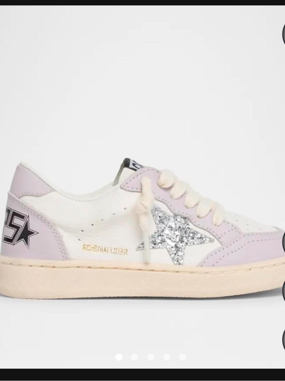 Golden Goose White & Light Pink Superstar Sneakers with Silver Star